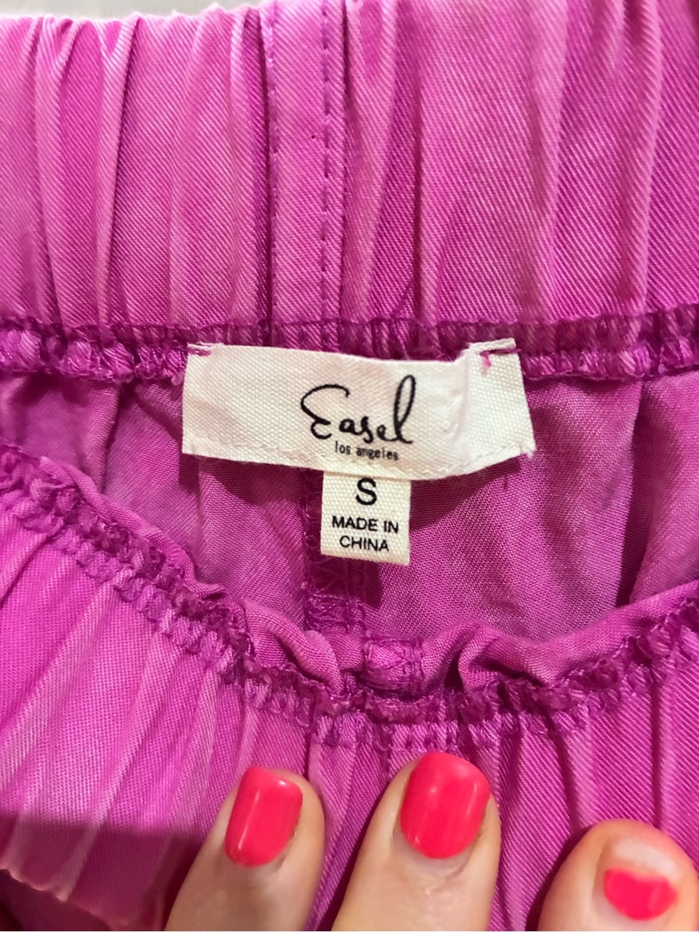 Easel Women’s Vibrant Pink Mineral Wash Pull On Shorts, Size S - Picture 3 of 10